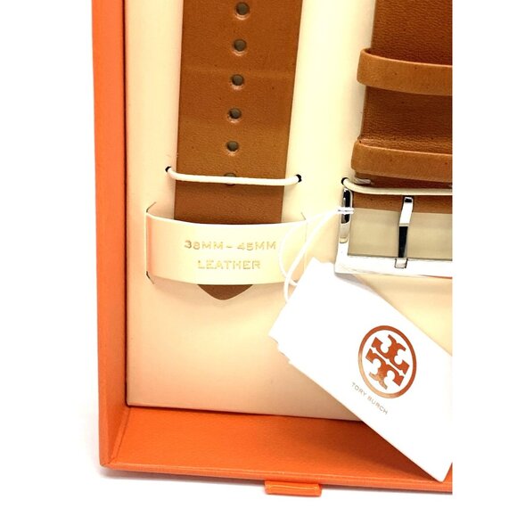 Tory Burch Apple Watch Band Case Size 38-45mm Brown Leather Strap TBS0100E - Picture 10 of 10